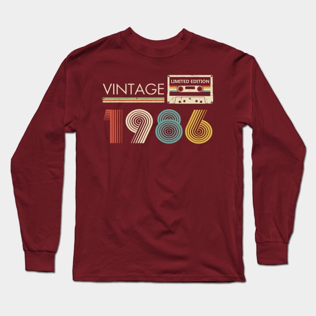 Vintage 1986 Limited Edition Cassette Long Sleeve T-Shirt by louismcfarland